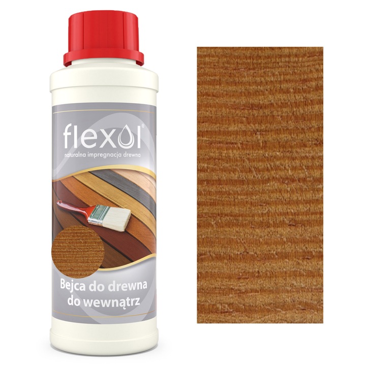 Lazura pentru lemn Flexol, brunat jasny, 0,25 L, ecologica, pentru interior