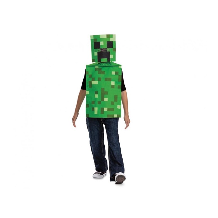 Costum carnaval Minecraft Creeper Essential pentru copii, marime S ( 4 - 6 ani)