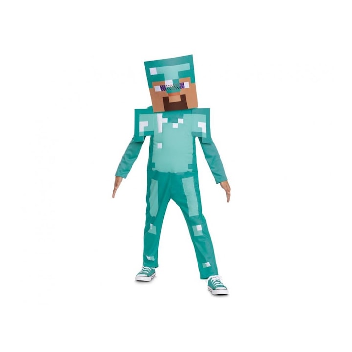 Costum carnaval pentru copii Steve Diamond - Minecraft Marime S ( 4-6 ani)