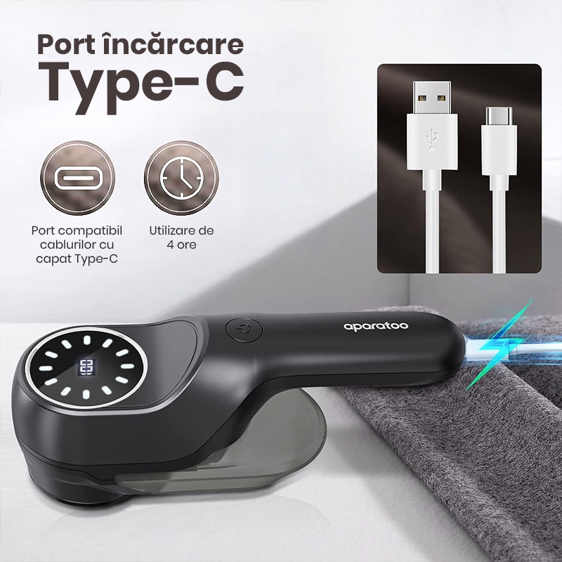 Aparat de Curatat Scame Xenomo® FIBER-X, Portabil, 6 Lame, 2 Trepte de Viteza, Display LED, Usor de Curatat, Incarcare USB-C, Potrivit pentru orice tip de material
