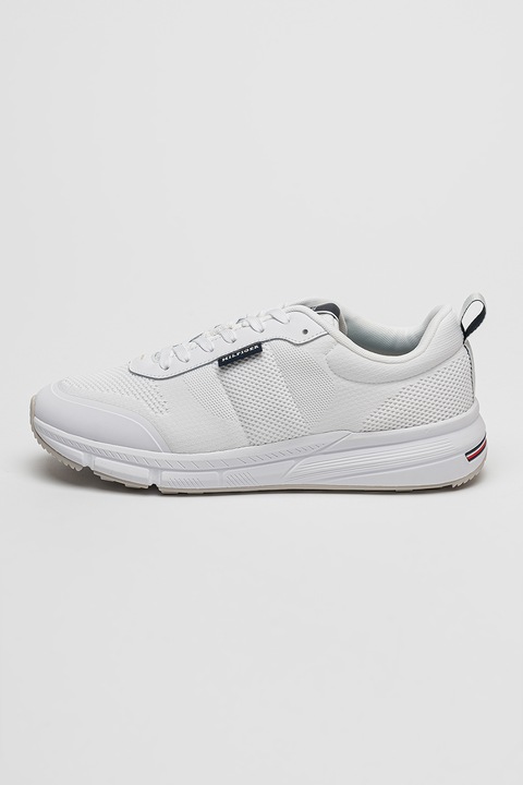 Tommy Hilfiger, Pantofi sport de material textil cu logo, Alb