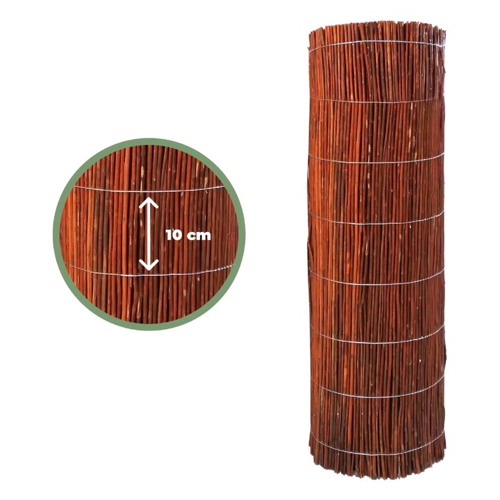 Paravan din rachita naturala, BOGATECO, 80x300cm, ecologic, rezistent la intemperii