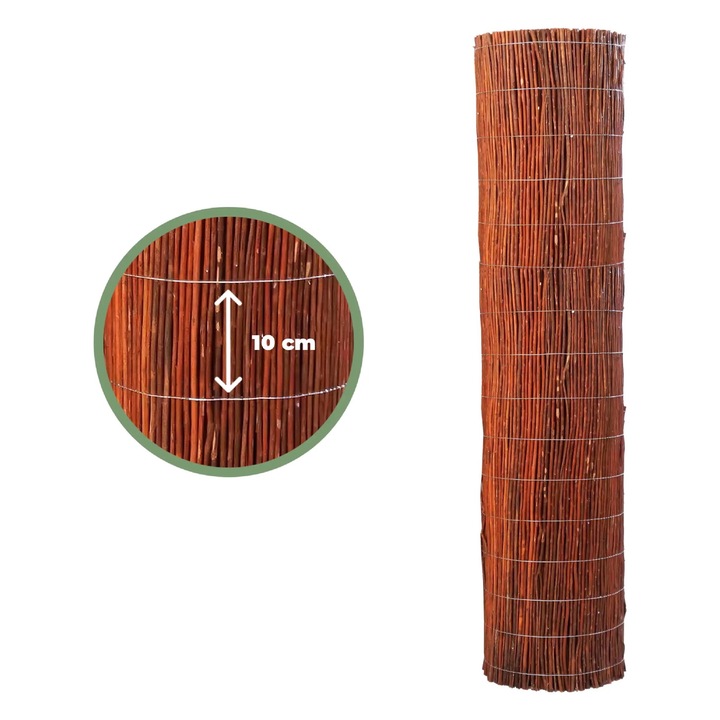 Paravan din rachita naturala, BOGATECO, 160x500cm, ecologic, rezistent la intemperii