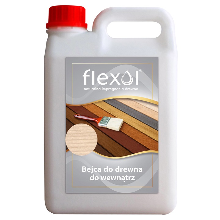 Solutie ecologica pentru lemn interior Flexol, 2L, culoare bej, aplicare usoara