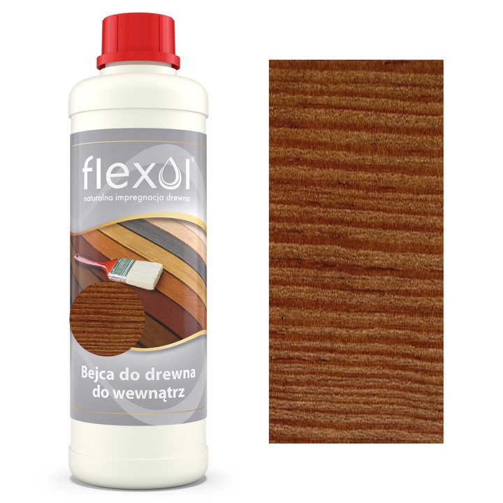 Lac ecologic pentru protectie lemn interior Flexol, 0,25 L, culoare maro
