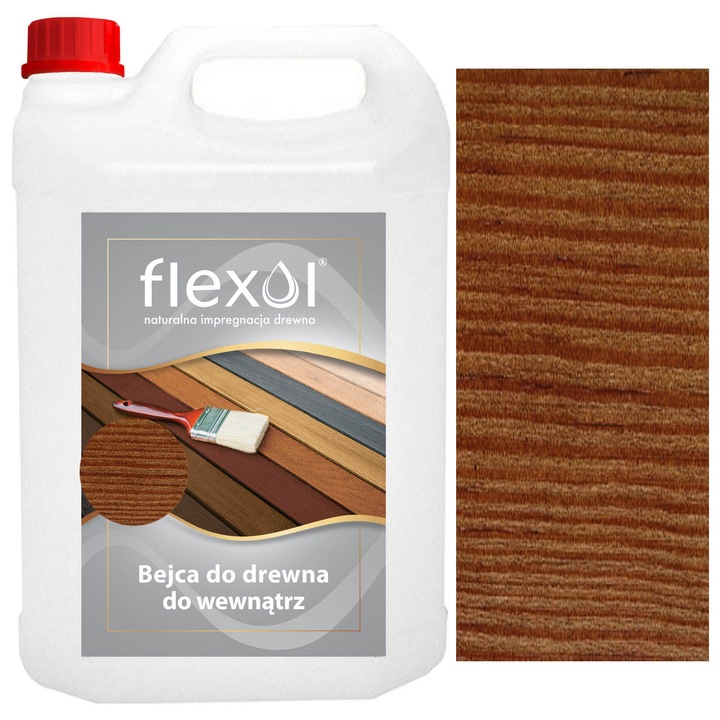 Лак за вътрешна защита на дърво Flexol, 4L, кафяв