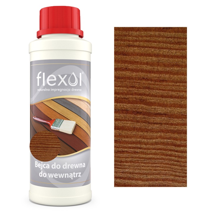 Impregnant ecologic pentru lemn, Flexol, culoare maro, 0.25 L, pentru interior