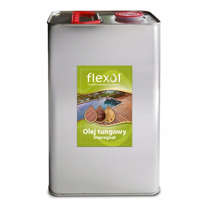 Ulei pentru lemn 100% natural, 5L, culoare naturala, set cu pensula 3 inch Flexol