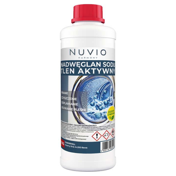 Nuvio Nátrium-perkarbonát 1kg – Aktív Oxigénes Mosó- és Tisztítószer, Fehérítő, Környezetbarát