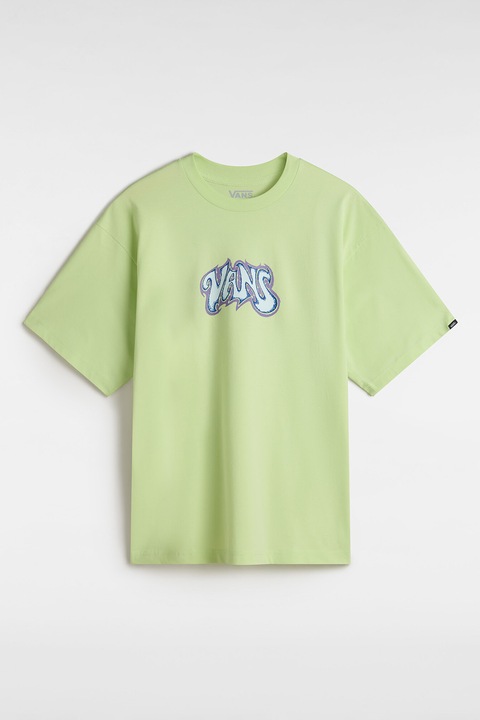 Vans, Tricou din bumbac cu logo pe piept, Verde pal