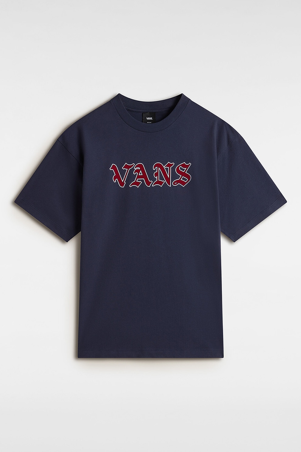 Vans, Tricou din bumbac cu imprimeu logo, Rosu, Bleumarin, M
