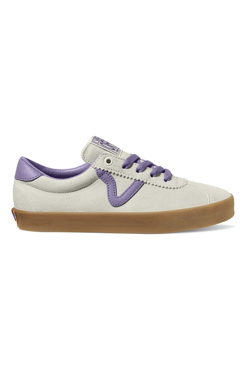 Vans, Tenisi low-cut din piele intoarsa, Lila/Crem