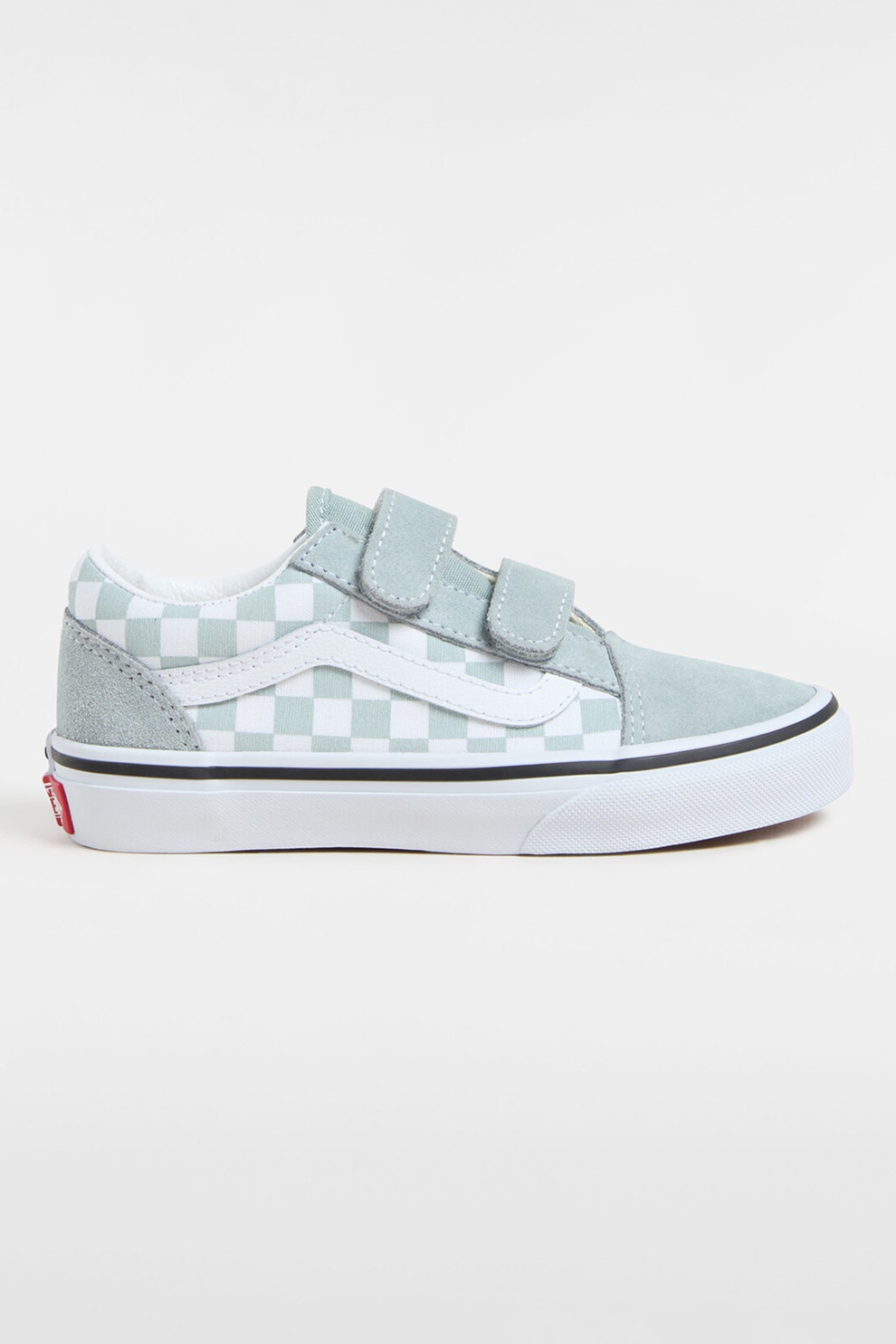 Vans, Tenisi cu model in carouri, Alb, Albastru pastel, 32 EU