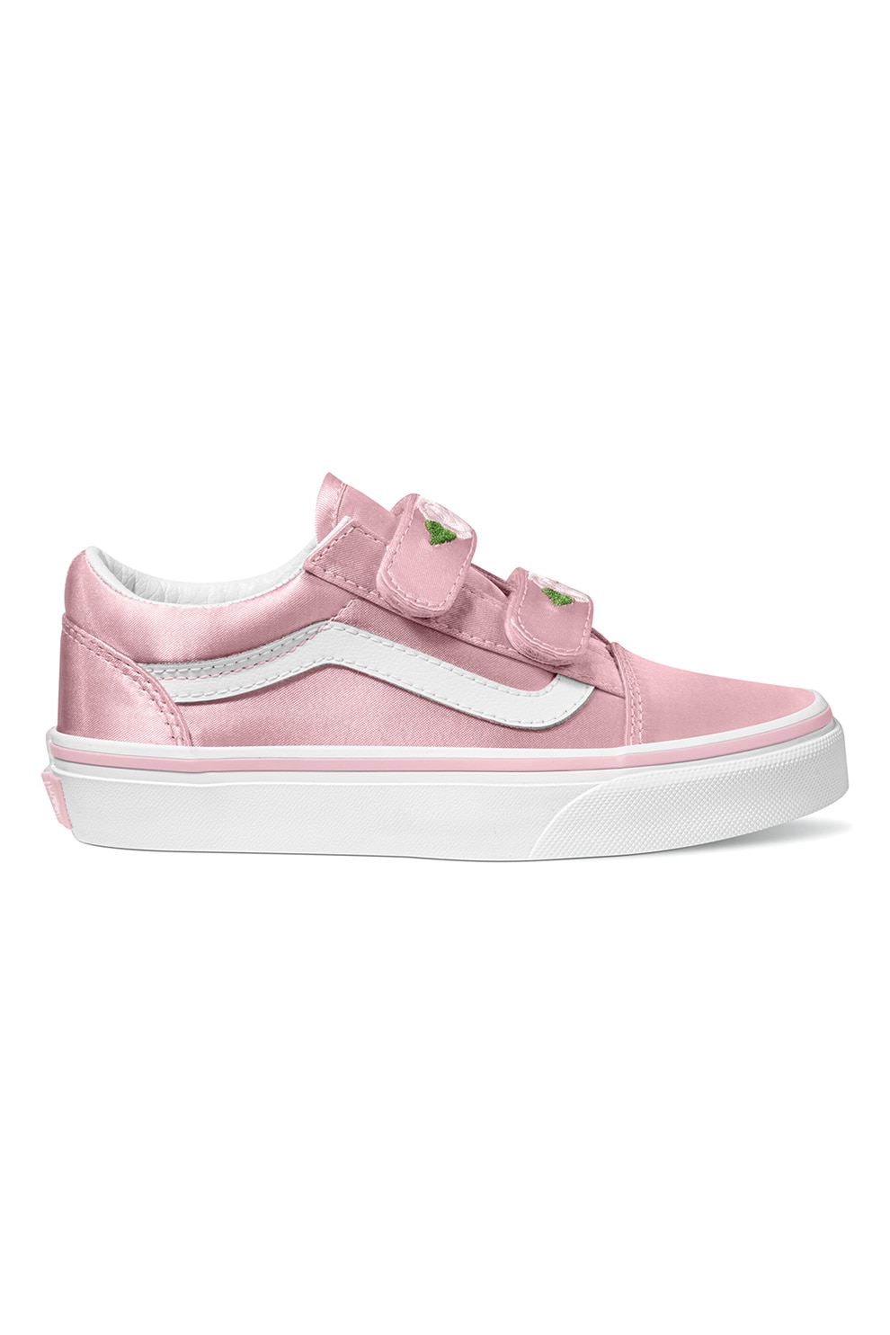 Vans, Tenisi din satin cu barete cu inchidere velcro, Alb, Roz deschis, 34 EU