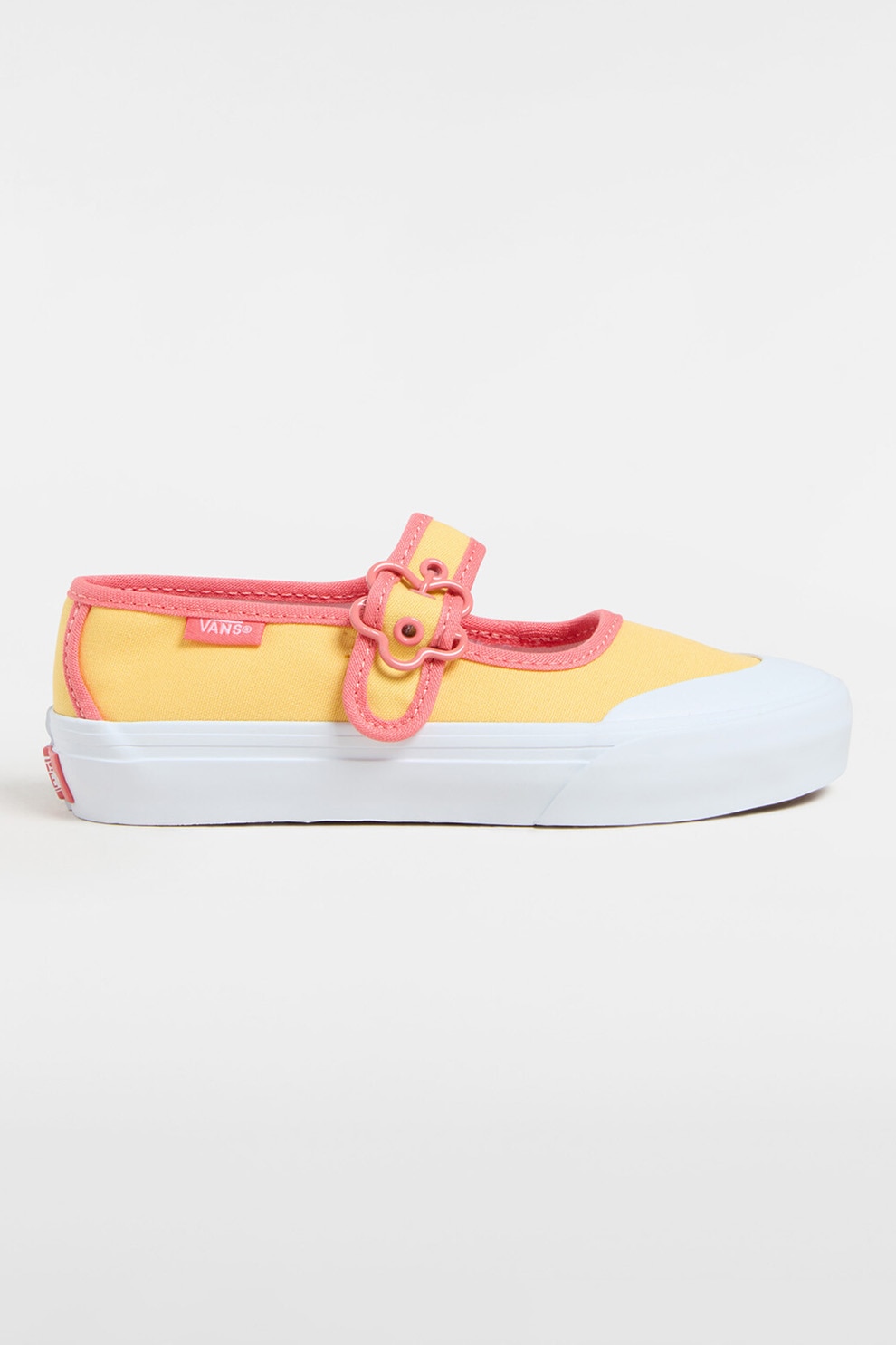 Vans, Pantofi sport Mary Jane din material textil, Galben, Roz deschis, 32 EU