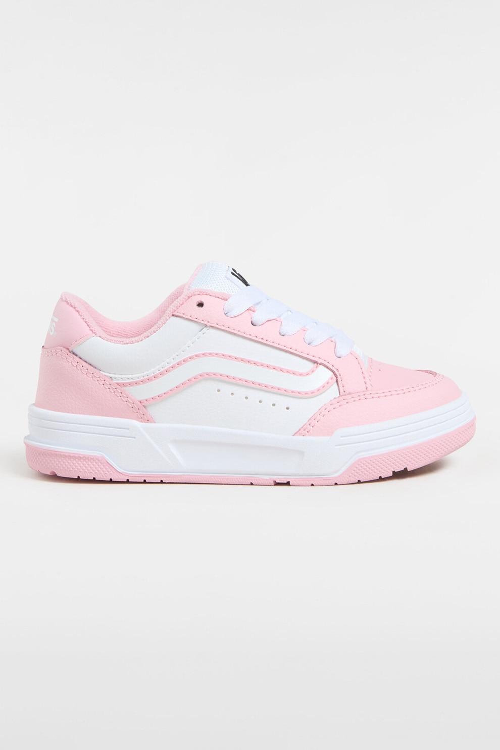Vans, Pantofi sport cu detalii din piele intoarsa Hylane, Alb, Roz deschis, 34 EU