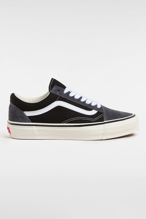 Vans, Old Skool sneaker nyersbőr részletekkel, Fehér/Fekete/Szürke, 42