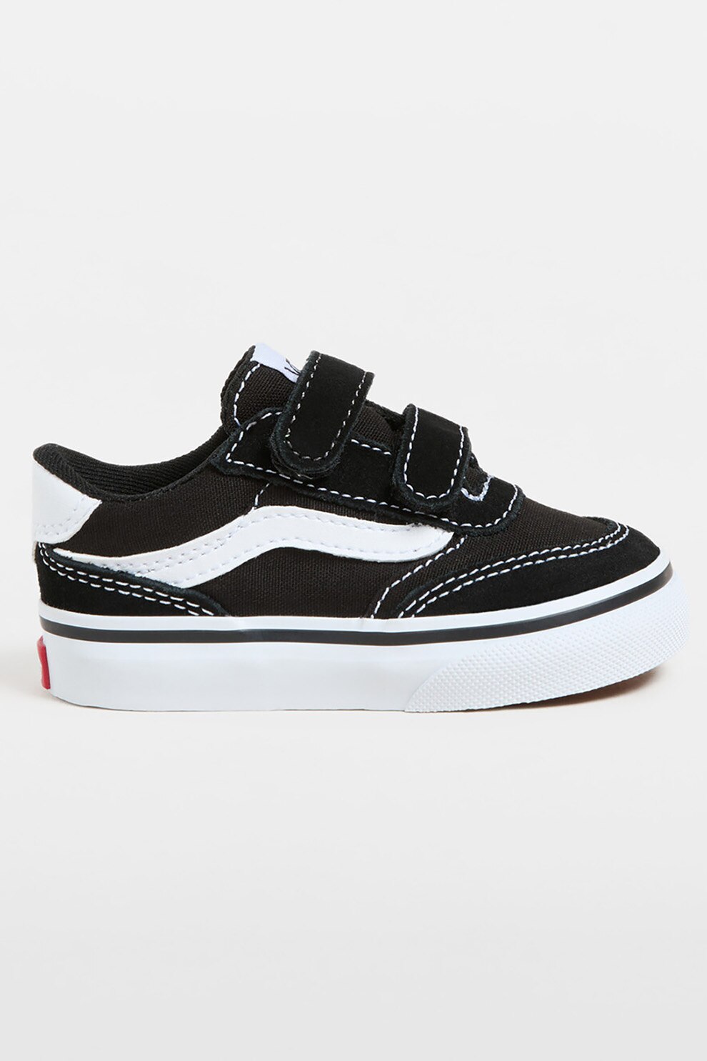Vans, Pantofi sport din material textil cu captuseala din piele intoarsa, Alb, Negru, 26 EU