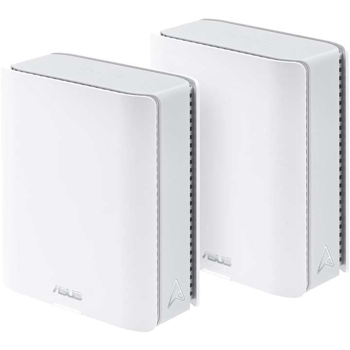 ASUS ZenWiFi BT8(W-2-PK) Mesh Wi-Fi rendszer, BE14000, háromsávos, 540 négyzetméteres lefedettség, hárommagos 1.8 GHz-es CPU, 128 MB-1 GB Flash-RAM, 2.5 G kétportos, Smart Home Master SSID-k, Ai, Ai VPN, Ai VPN