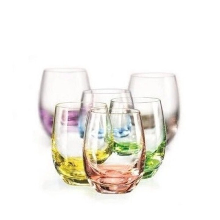Crystalex Rainbow likőrös pohár készlet, 60 ml, 6 darab, többszínű