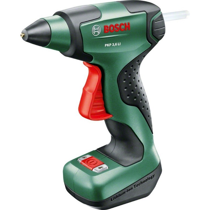 Пистолет за лепене на силикон Bosch, PKP 3.6 LI, без кабел, литиево-йонна технология, 0.255 кг