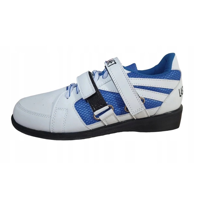 Ghete haltere La Sport Net, Alb/Albastru, Alb/Albastru