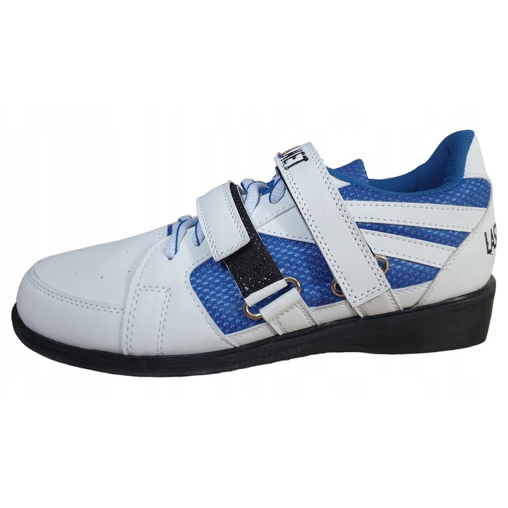 Ghete haltere La Sport Net, Alb/Albastru, Alb/Albastru