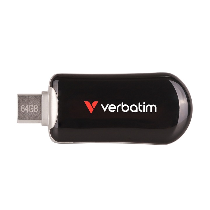 Verbatim Plectra Memory Stick, USB-C, 3.2 Gen 1, 512 GB, черен