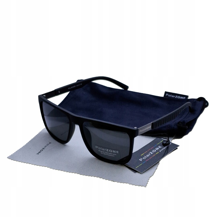 Ochelari de soare barbati PolarZone, UV400, set cu etui si servetel, 6,2x5cm