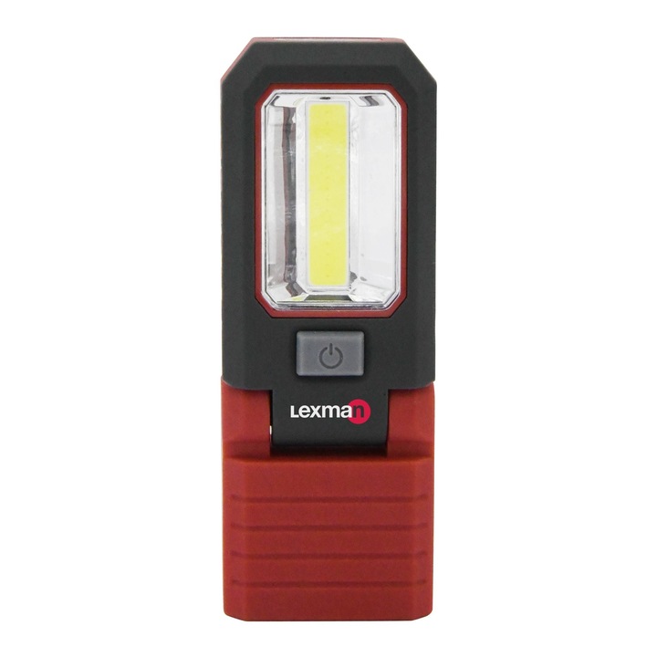 Lampa de lucru LED Lexman, 180 lm, cu carlig si magnet, Rosu