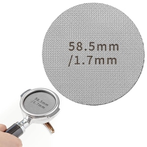Filtru de cafea din otel inoxidabil, puck screen pentru portafiltru espresso, pentru a crea o aroma intensa a cafelei, multi-strat, inoxidabil, premium, reutilizabil, 1.7 x 58.5 mm