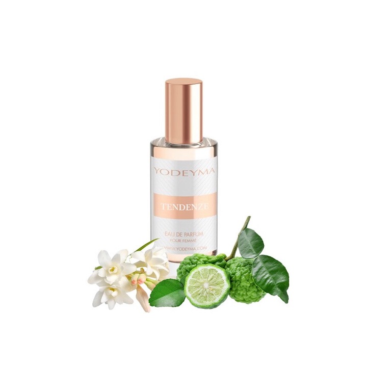 Yodeyma Tendenze Mini Apa de parfum pentru femei, nuante de bergamota, tuberoza si pachuli, pentru femeia sofisticata si plina de incredere, 15ml