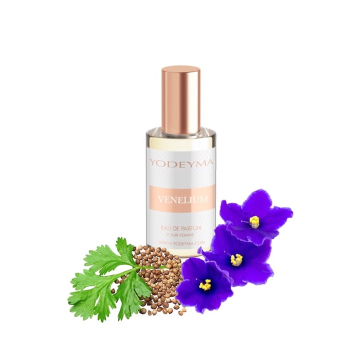 Yodeyma Venelium Eau de Parfum nőknek, koriander, saitpauli és fa árnyalatai, erős és elegáns nőnek, 15 ml