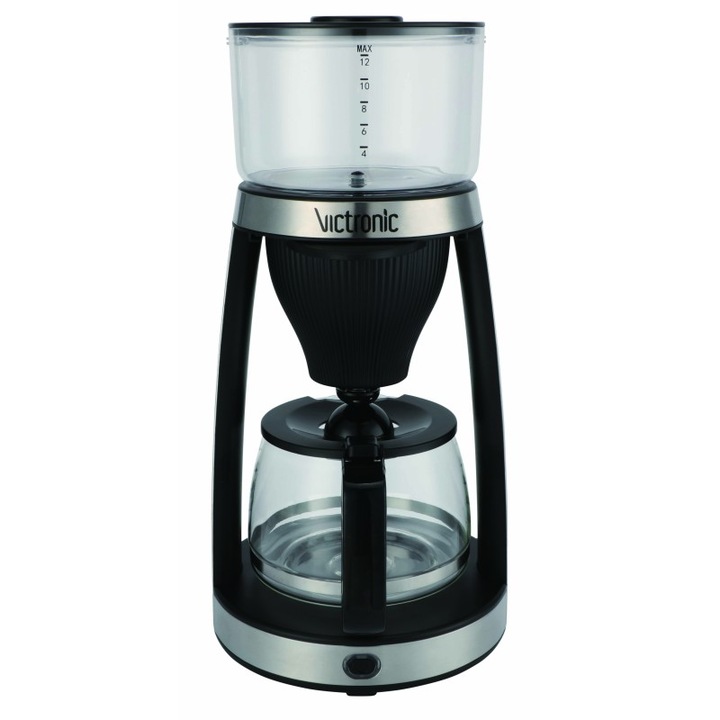 Filtru de cafea Victronic cu placa pentru incalzire, Capacitate 10-12 cesti, Putere 900 W, Rezervor 1.50 l, VC5789 (negru+argintiu)