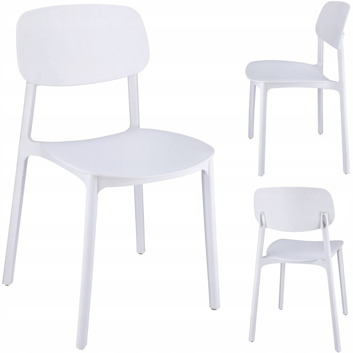 Scaun Jumi LARA, alb, 79x40x48cm, rezistent la intemperii