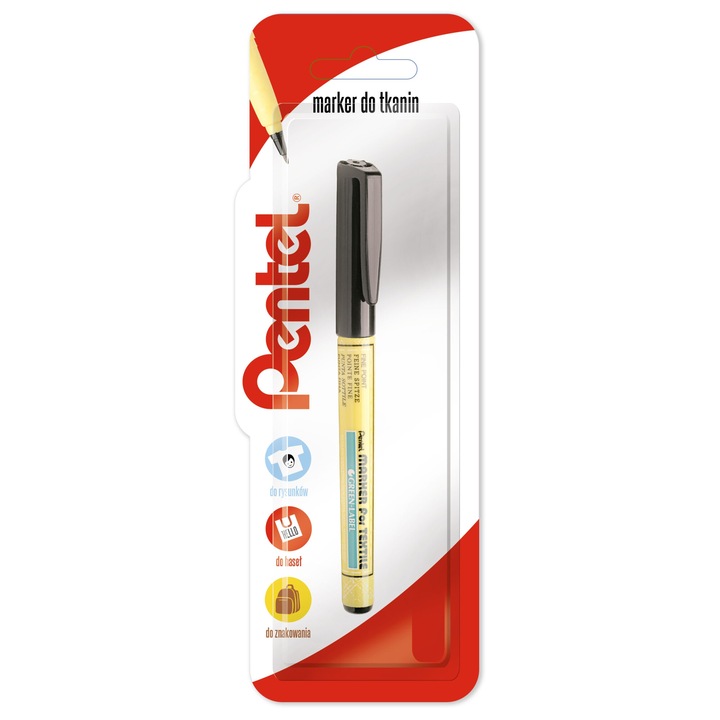 Маркер за плат, Pentel, NM10, черен, 1 бр