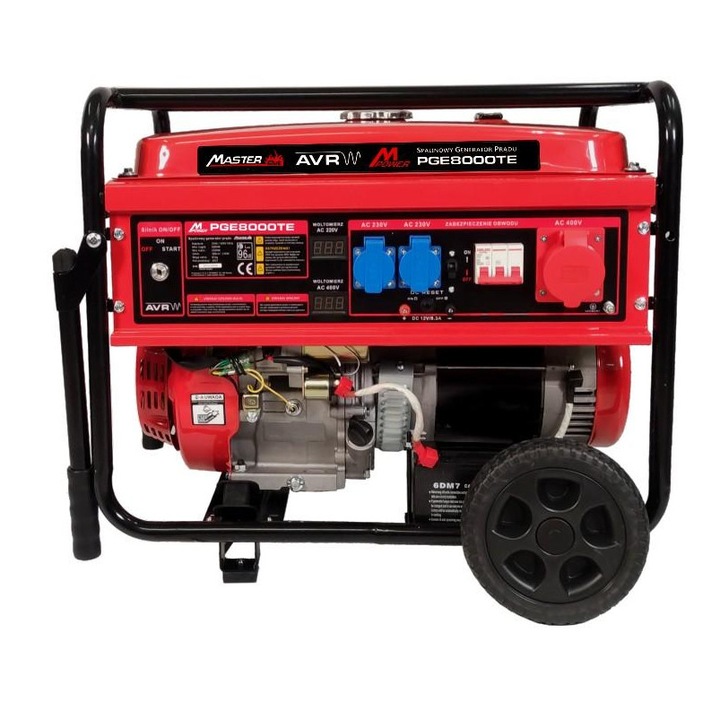 Generator electric Mastercut PGE8000TE, 6,5kW, 3-faze, 230/400V, 18CP, cu electric start, 690x525x550mm