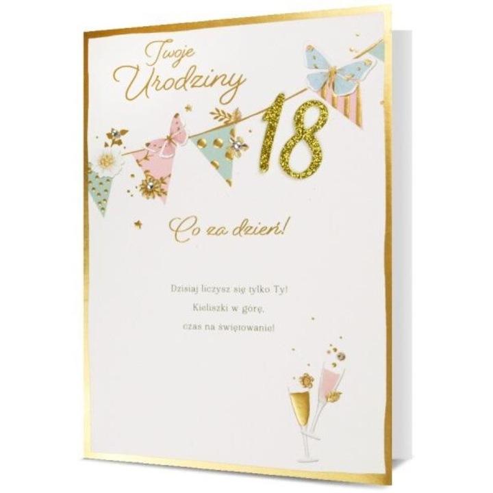 Felicitare Pan Dragon, Aniversare 18 ani, Multicolor, 127x183mm