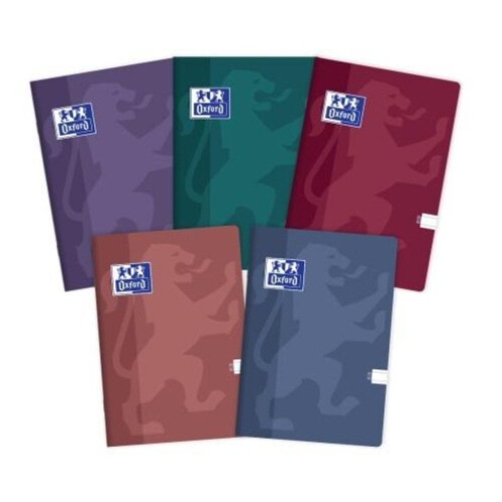 Тетради А5, Оксфорд, линия Touch Trend, комплект 5 броя, модерни цветове, 60 листа