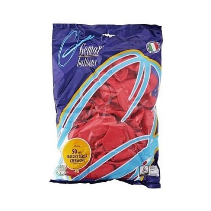 Пастелни балони комплект 50 броя, Godan, червен, 25 см