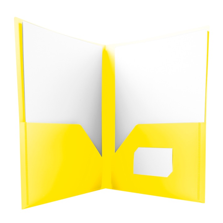 Папка A4 Tetis, 2 джоба, жълта, 310x240x3 мм