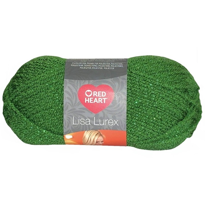 Red Heart Lisa Lurex textilcérna, akril/poliészter, 133m, 50g, zöld
