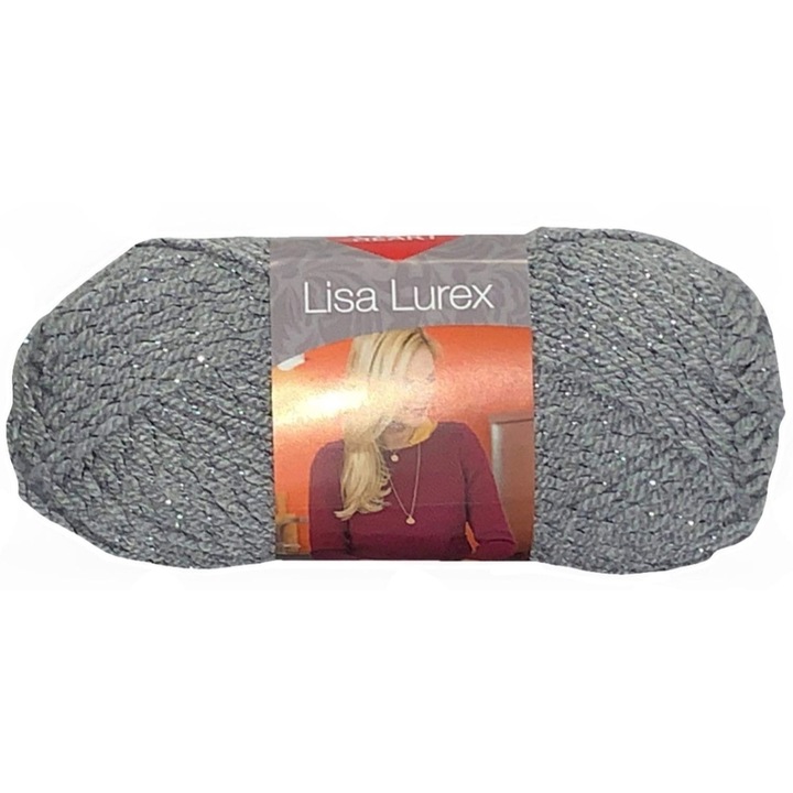 Red Heart Lisa Lurex textilcérna, akril/poliészter, 133m, 50g, szürke