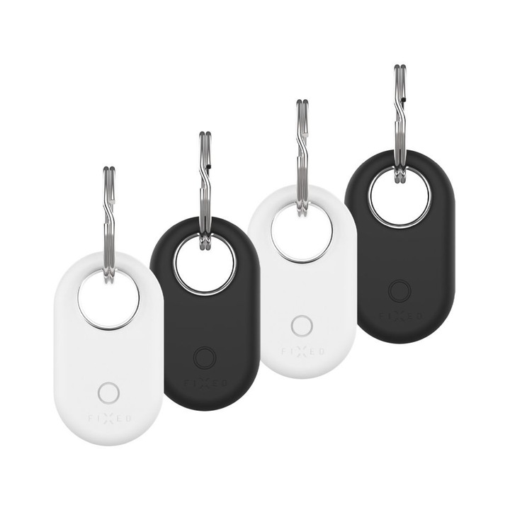 Husa din silicon FIX, pentru Samsung SmartTag2, set de 4 bucati, 2x negru + 2x alb