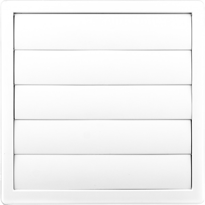 Вентилационна решетка airRoxy, 170x170mm, За ф100, С жалузи, Бял