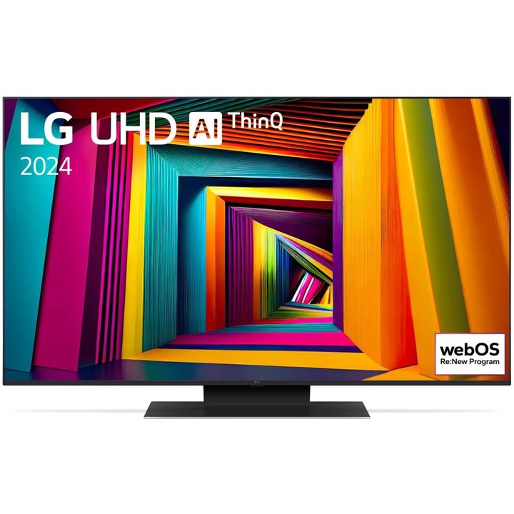 Телевизор LG 43UR91003LA, 43" 4K UltraHD TV 4K (3840 x 2160), DVB-T2/C/S2, webOS 23 Smart TV, ThinQ AI, a5 AI Processor 4K, WiFi, HDR10 pro, HLG, ALLM/HGiG, 4K Upscaling, AI Sound Pro, Voice Controll, Local Dimming, AirPlay, HDMI eARC, Quick C 43UT91003LA