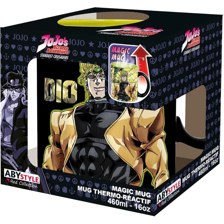 Чаша ABYstyle, Jojo's Bizarre Adventure, Jotaro Dio, 460 мл, Многоцветен
