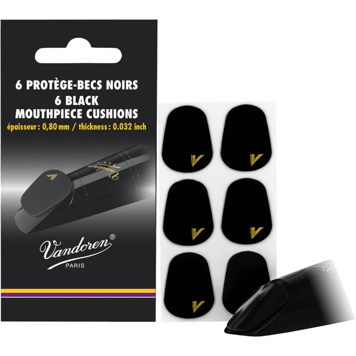 Protector pentru mustiuc, Vandoren, VMCX6+, 6 bucati, Potrivit pentru saxofon si clarinet, Negru