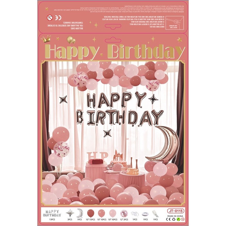 Lufi kiegészítő készlet, retró rózsaszín, 55 lufi, szalag, kétoldalas ragasztószalag, rögzítőpánt