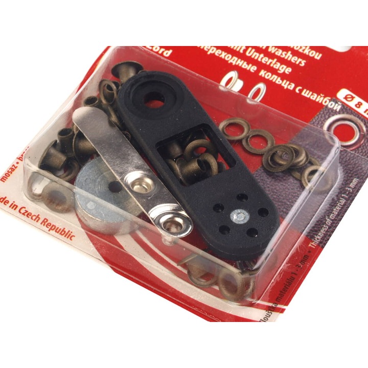 20 darabos fém fűzőlyuk készlet, Koh-I-Noor, 4x8mm, 5mm, rozsdaálló